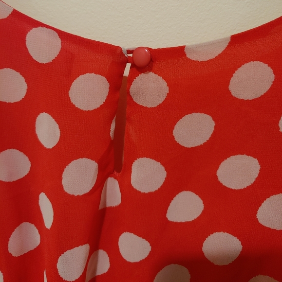 Red/Cream F21 Polka Dot Dress (S) - Picture 3 of 5